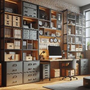 Hi-Tech Home Office Design Ideas with file cabinets - storage boxes-5